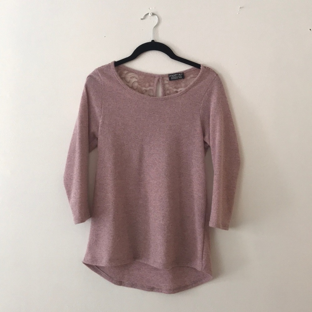 Papermoon quarter sleeve shirt with lace back